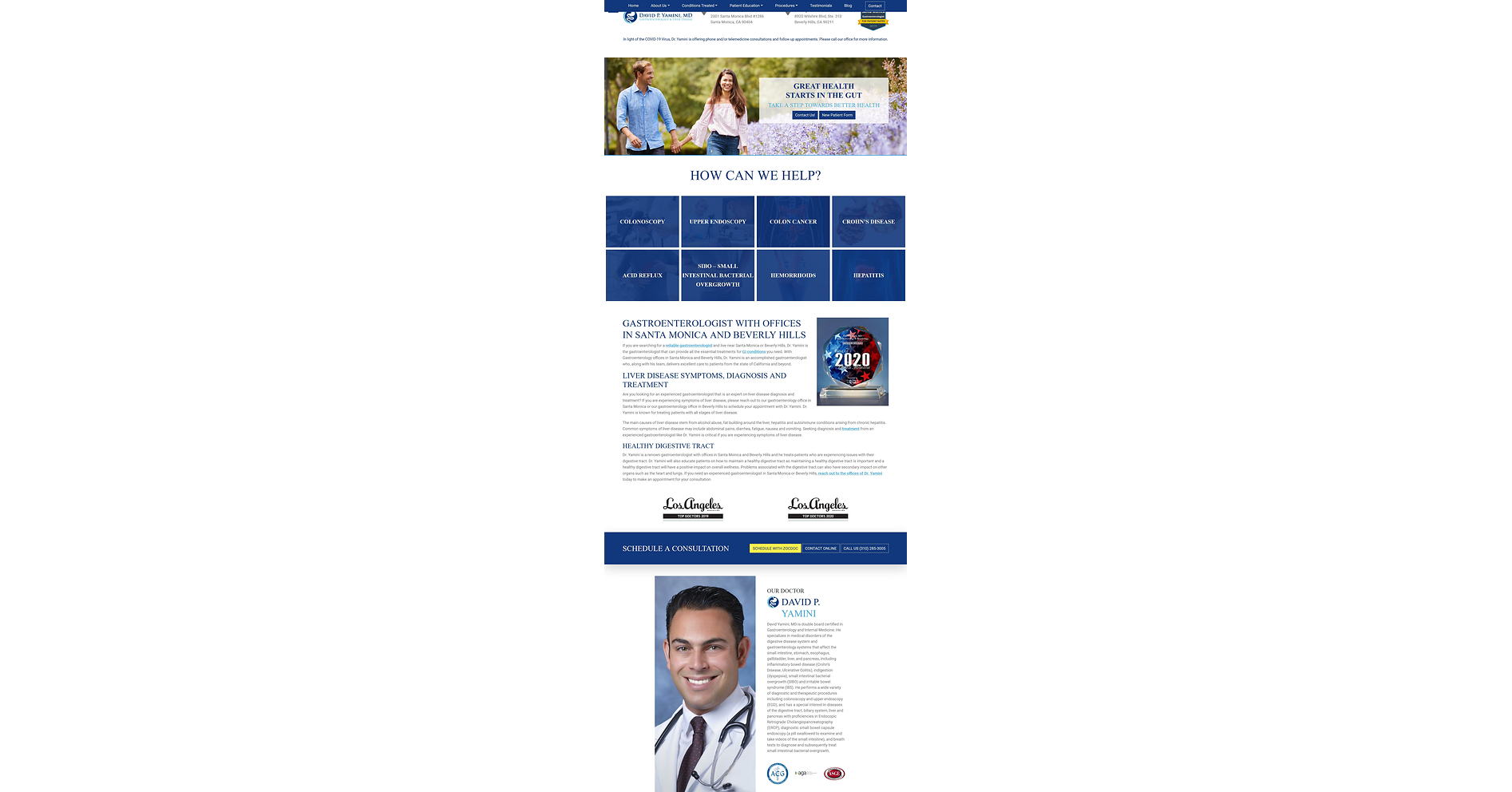 Santa Monica Gastroenterologist Dr. David Yamini Named Best Gastroenterologist in Santa Monica in BusinessRate Best of 2026 Awards