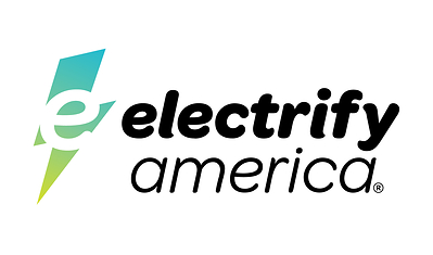 This is the Electrify America logo with a colored bolt and black text with a horizontal layout.