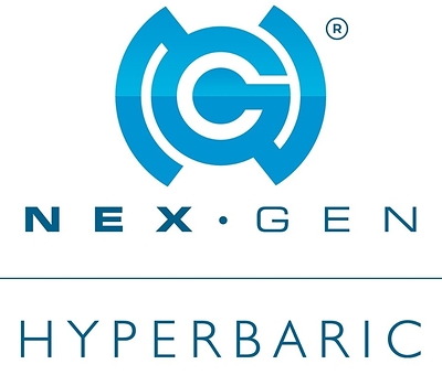 NexGen Hyperbaric primary two-toned blue logo.