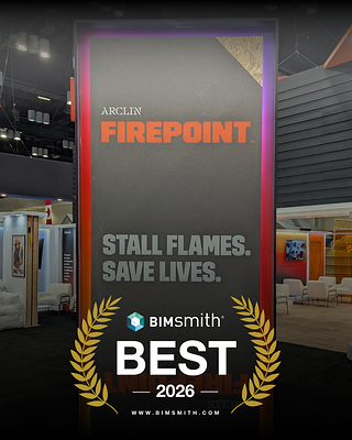 Architects and Designers named Arclin Firepoint's  fire-resistant sheathing as a BIMsmith 2026 Best of Products award winner. Arclin Firepoint was among the 8 award-winning brands represented by Merlot at both KBIS and IBS this year.
Photo Credit: Arclin