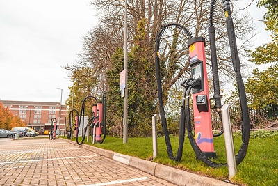 Roam rapid chargers at Hilton Heathrow T5 on Poyle Road now include free parking for the first 40 minutes