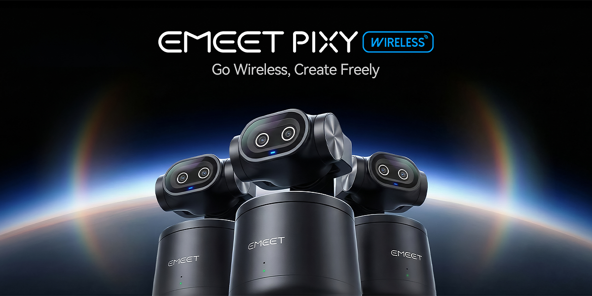 EMEET PIXY Wireless, caméra PTZ sans fil avec IA