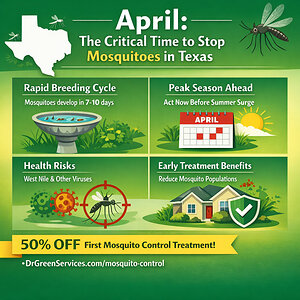 Dr. Green Services Advises Texas Homeowners: April Is the Critical Window to Stop Mosquito Populations Before Peak Season
