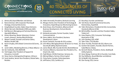 Parks Associates Announces 40 Leaders in Connected Living to be Honored at 30th Annual CONNECTIONS™ Conference