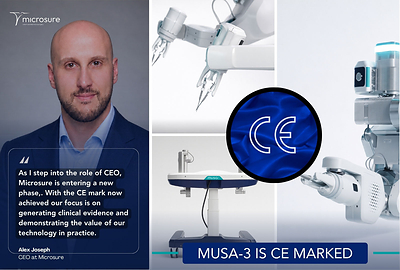 MUSA-3 receives CE mark approval as Microsure enters its next clinical phase, with Alex Joseph appointed CEO. MUSA-3 receives CE mark approval as Microsure enters its next clinical phase, with Alex Joseph appointed CEO.