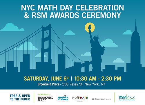 Additional sponsorship is provided by the National Museum of Mathematics (MoMath), Department of Mathematics at Columbia University and Mommy Poppins. Additional sponsorship is provided by the National Museum of Mathematics (MoMath), Department of Mathematics at Columbia University and Mommy Poppins.