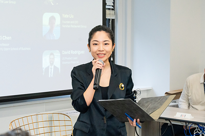 Moderator of the keynote discussion: Cathy Huang, CEO of Acre NY Realty. As an entrepreneur and former international student, Cathy led an inspiring conversation on AI, career growth, leadership, and the future of young professionals in today's rapidly changing world.