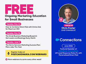 PostcardMania's Chief Evangelist Launches Free Marketing Education Series for Small Businesses and Takes Stage at Salesforce Connections 2026