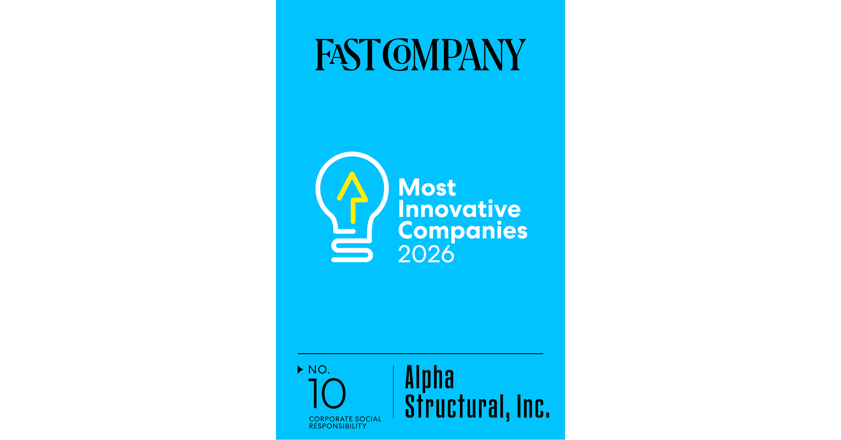 Alpha Structural Named to Fast Companys Most Innovative Companies List for 2026
