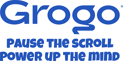 Grogo blue logo lockup