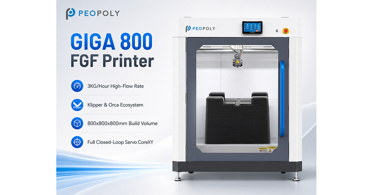 Peopoly Disrupts Industrial 3D Printing with the Launch of the Giga 800 FGF Printer