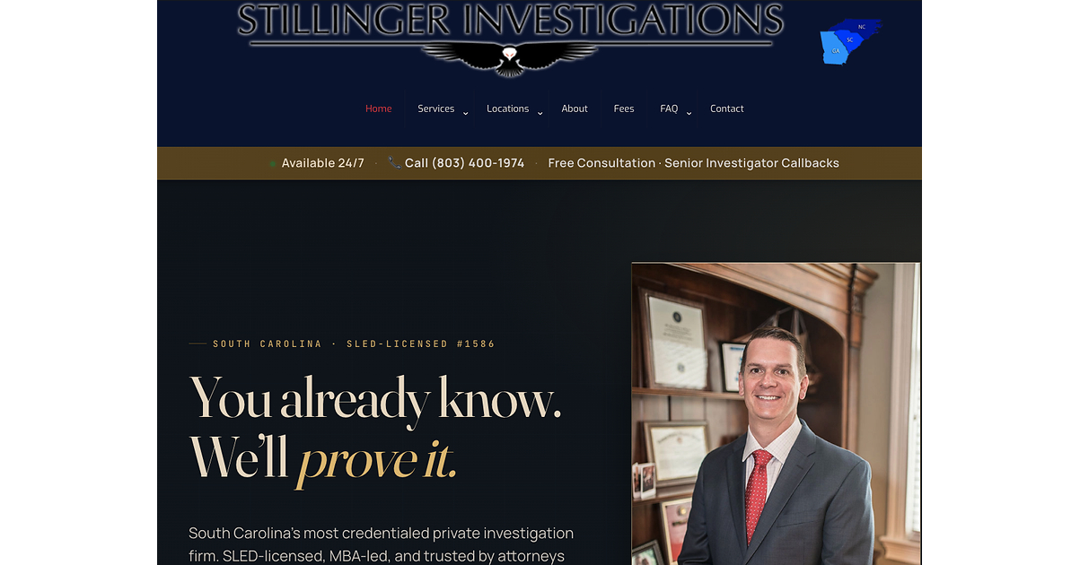 Stillinger Investigations Launches Comprehensive Digital Platform Serving All Major South Carolina Markets