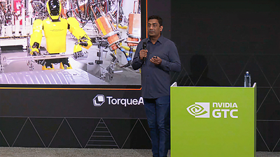 Dr. Ashutosh Saxena, Founder & CEO of TorqueAGI, presenting at NVIDIA GTC
