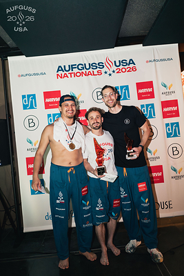 Winners in solo category celebrate at the 2026 Aufguss USA Nationals