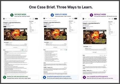 Studicata's new "Simplify" and "Go Deep" modes adapt to different learning styles, study preferences, and time constraints. 
