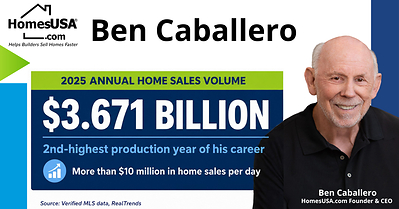 Ben Caballero is the No. 1-ranked real estate agent in the U.S. since 2013.
