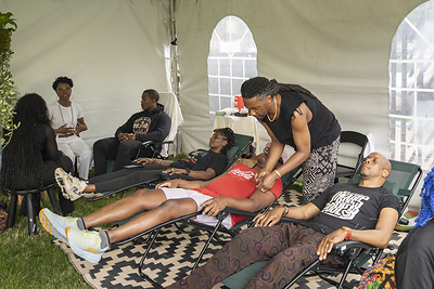 A man receiving a massage from Life Wellness Center