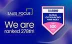 Sales Focus Inc. Ranks on the OA500 2026 Global Outsourcing Firm Index by Outsource Accelerator for Third Consecutive Year