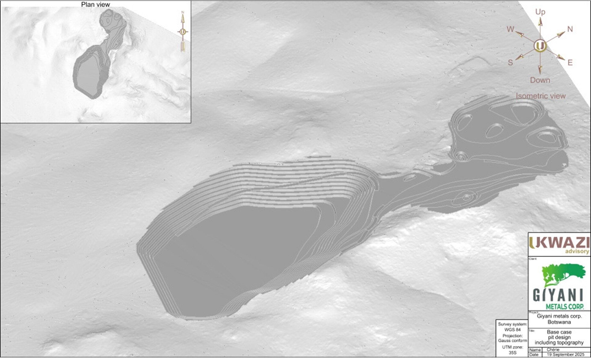 Figure 1 3: Base case life of mine pit design Figure 1 3: Base case life of mine pit design
