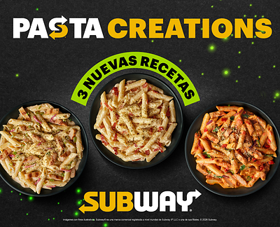 La línea de Pasta Creations de Subway Puerto Rico crece con tres nuevas recetas.