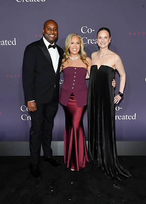Richard Cox, Brieane Olson, and Elyse Cohen at the Co-Created book launch party at The Met.