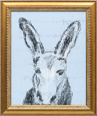 Hunt Slonem's first donkey, commissioned for Oscar's Place. Oil on panel. Hunt Slonem's first donkey, commissioned for Oscar's Place. Oil on panel.