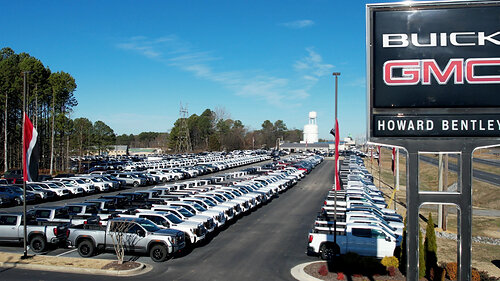 Howard Bentley Buick GMC vehicle lot at its 50,000 square foot state-of-the-art facility in Albertville, Ala. where it employs just over 100 people.