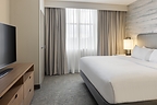 Refreshed king guest room at Embassy Suites by Hilton Lexington/UK Coldstream, part of the hotel’s recently completed multi-million-dollar renovation designed to elevate the guest experience.