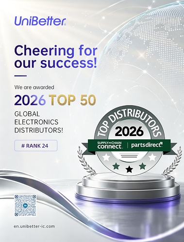 UniBetter ranked No. 24 on Supply Chain Connect's 2026 Top 50 Global Electronics Distributors list. UniBetter ranked No. 24 on Supply Chain Connect's 2026 Top 50 Global Electronics Distributors list.