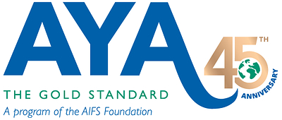 Academic Year in America (AYA) 45th Anniversary Logo