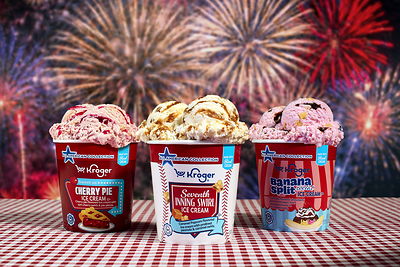 From ballpark snacks to hometown diner desserts, Kroger Brand’s limited-time All-American Ice Cream Collection features three all-new flavors inspired by nostalgic Americana moments.  