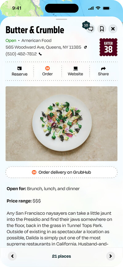 Grubhub & Eater integration 