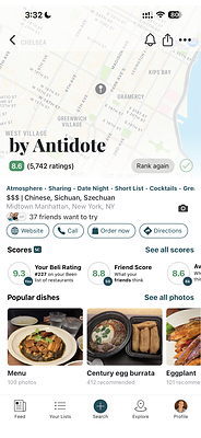 Grubhub & Beli integration 