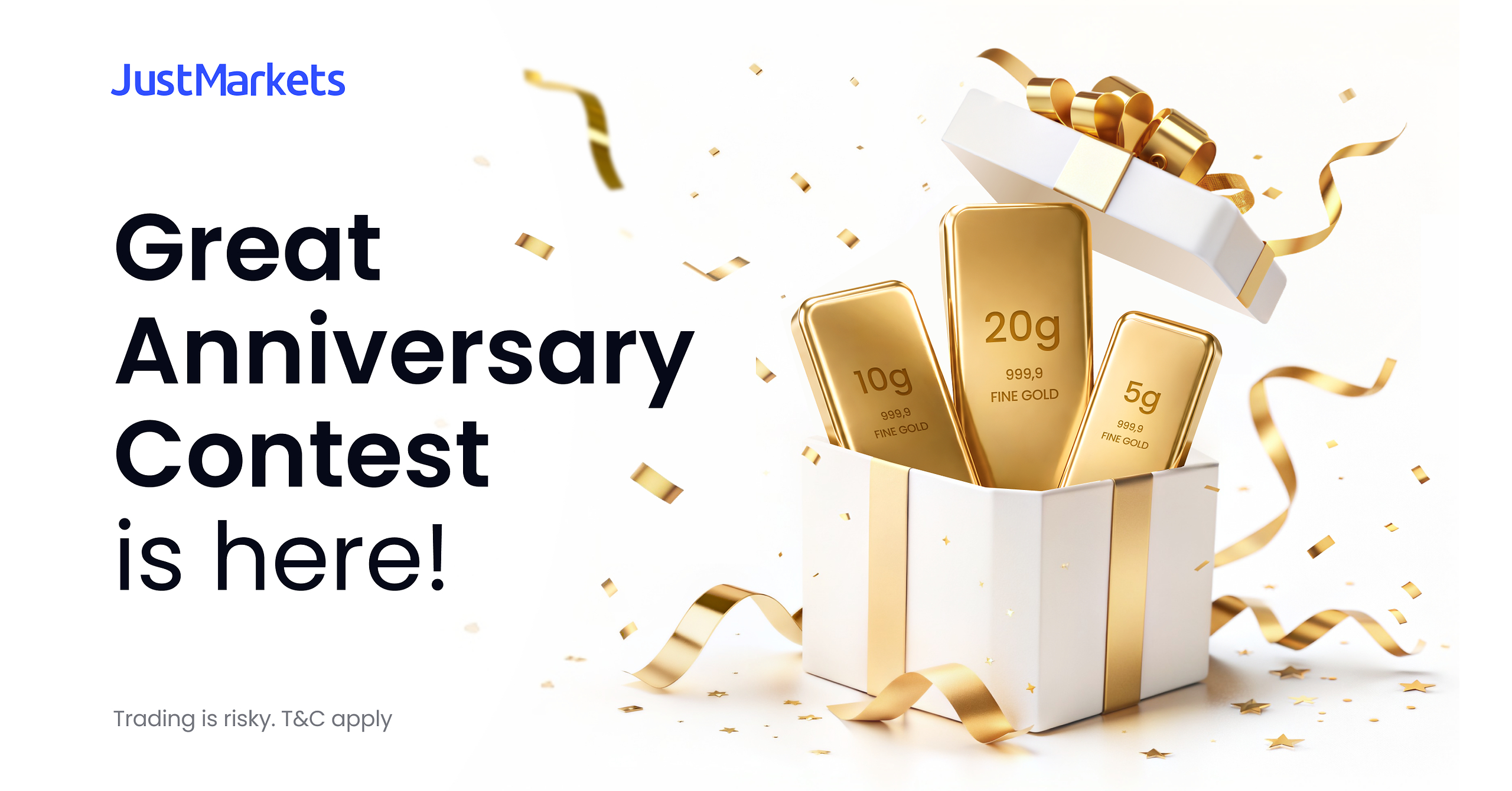 JustMarkets Luncurkan Kontes Anniversary Spesial Berhadiah $50.000+ dan Emas