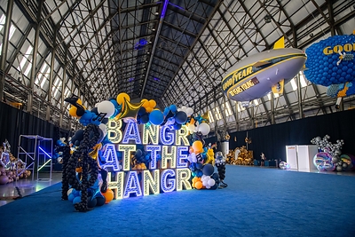 After more than 100 years of soaring over the most memorable pop culture moments, the Goodyear Blimp created one of its own: a birthday bash turned first-ever music festival inside an airship hangar, dubbed the BANGR at the HANGR, marking the second annual birthday party hosted by the brand.