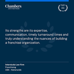 The Internicola Law Firm Recognized by Chambers USA Among Nation's Leading Franchise Law Firms