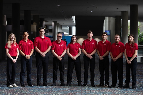 WorldSkillsUSA Team includes (Left to Right) Mikala Sposito, Evan Chow, James Sutherland, Tristan Coates, Elizabeth Brown, James Cahill, Charles Goede, Benjamin Strupp and Alexis Squyres. WorldSkillsUSA Team includes (Left to Right) Mikala Sposito, Evan Chow, James Sutherland, Tristan Coates, Elizabeth Brown, James Cahill, Charles Goede, Benjamin Strupp and Alexis Squyres.