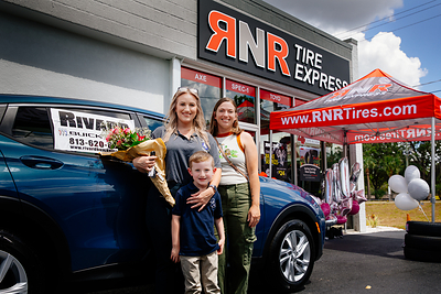 Katelynn Webber, one of two grand prize winners in RNR Tire Express’ 10th annual Mother’s Day Giveaway, receives a brand-new 2026 Buick Envista at the RNR Brandon location in Brandon, Florida, on May 19, 2026.
