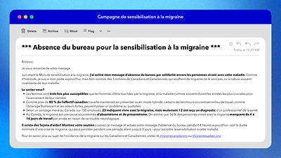 Plus qu'un mal de tête : la troisième année de la campagne Absence du bureau pour la sensibilisation à la migraine de Pfizer vise à faire de la migraine une priorité visible au travail