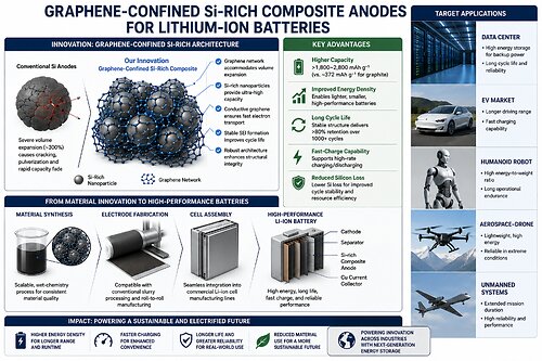 Graphene-confined Si-rich composite anodes for lithium-ion batteries This image opens in the lightbox
