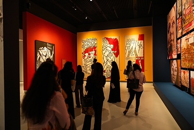 The museum traces Husain's artistic journey through over 150 works including never-before-seen works from his Arab Civilization series.