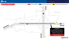 Autoroute 30 en direction ouest à Brossard (à l'approche de l'autoroute 10) - Déviation de la circulation sur la voie de desserte les 12 et 13 juin