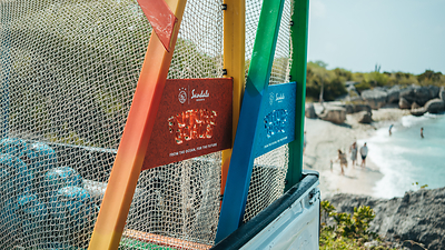 Against the backdrop of Curaçao’s coastline, Future Goals soccer posts reflect the power of partnership. Through an initiative led by the Sandals Foundation, recycled plastic and recovered fishing nets are transformed into colorful goal posts that help students develop teamwork, leadership skills and environmental awareness.