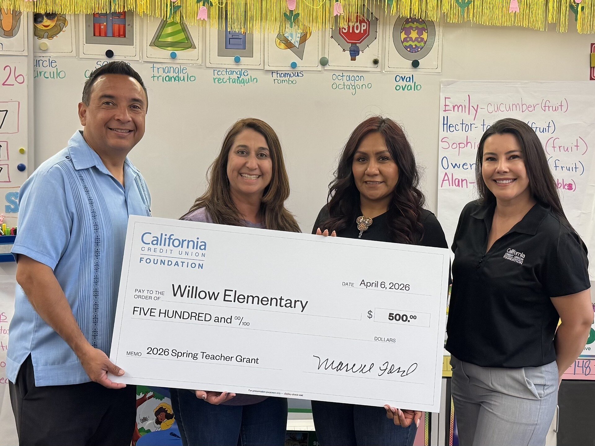 California Credit Union Foundation Awards Grants To Local Teachers For Innovative Classroom Projects