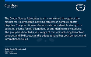 Global Sports Advocates Earns Fifth Consecutive Chambers USA Ranking in Sports Law