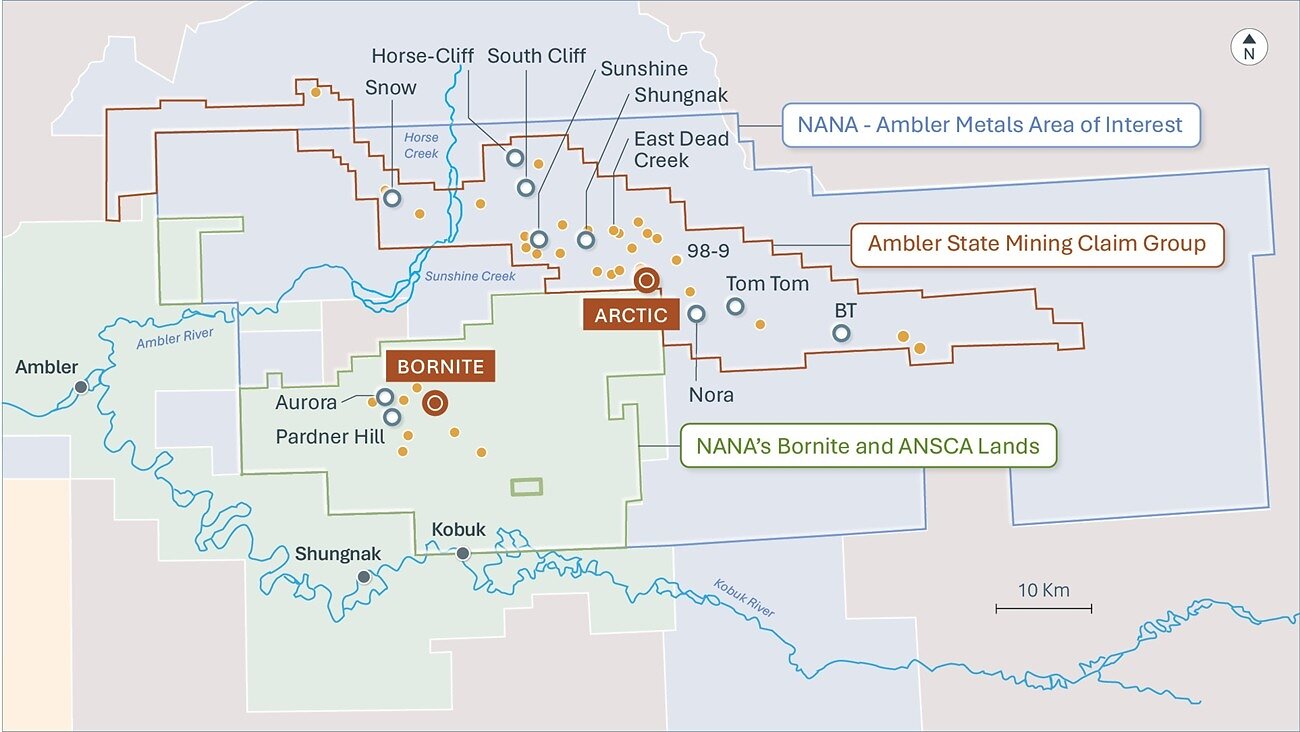 Figure 1: The Arctic and Bornite deposits within the Upper Kobuk Mineral Projects area that spans 190,929 hectares (471,796 acres). Figure 1: The Arctic and Bornite deposits within the Upper Kobuk Mineral Projects area that spans 190,929 hectares (471,796 acres).