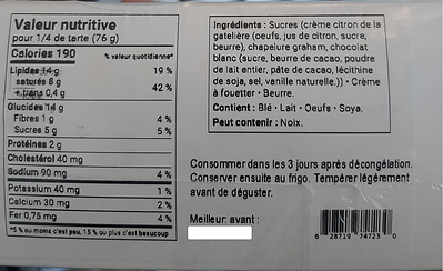 Tarte au citron et chocolat blanc étiq