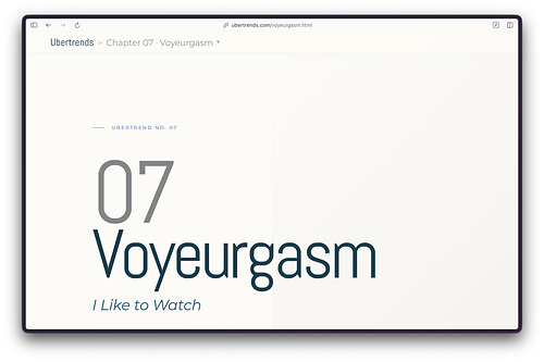 Ubertrends website showing Voyeurgasm Ubertrend chapter.