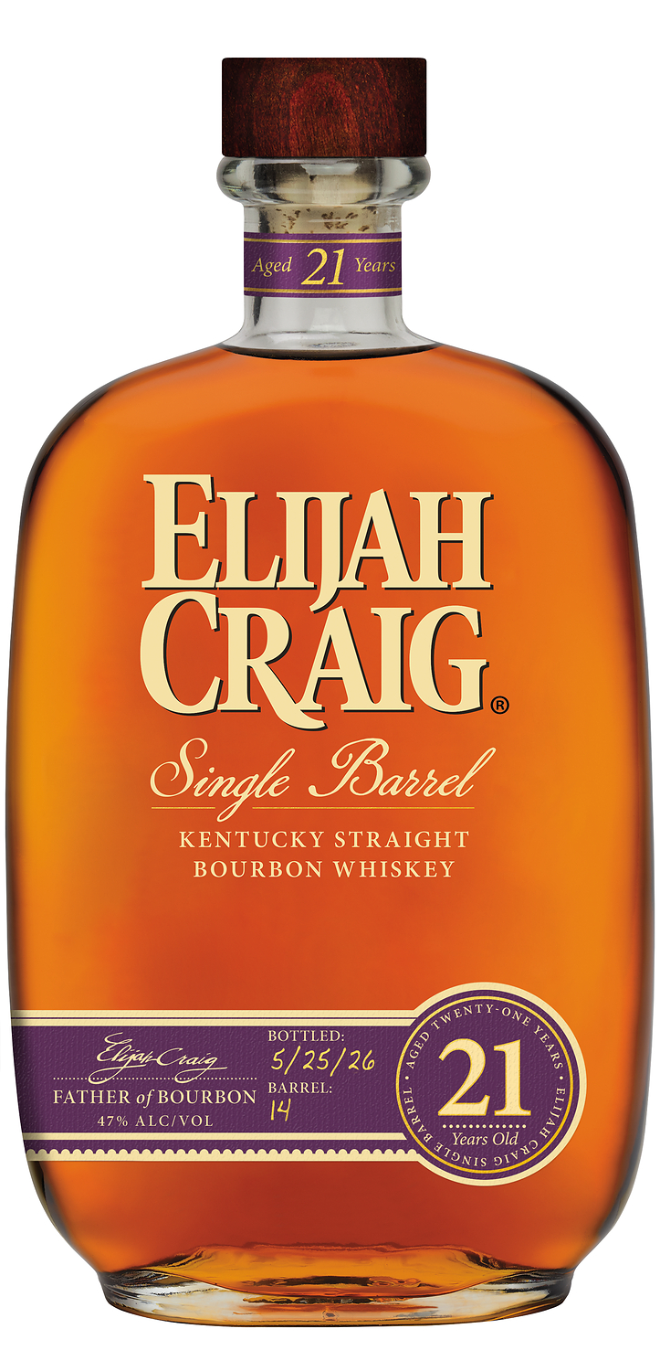 Elijah Craig Expands Single Barrel Lineup with Rare 21-Year-Old Release