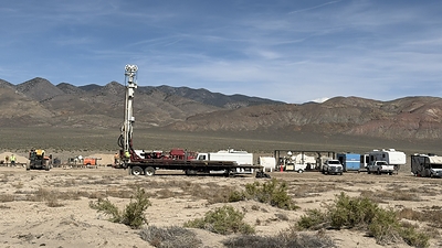 Water well drilling rig at Gabbs Project, Nevada Water well drilling rig at Gabbs Project, Nevada